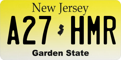 NJ license plate A27HMR