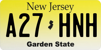 NJ license plate A27HNH