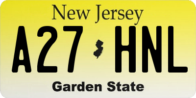 NJ license plate A27HNL
