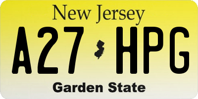 NJ license plate A27HPG