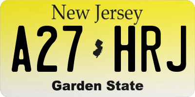 NJ license plate A27HRJ