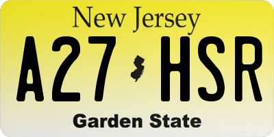 NJ license plate A27HSR