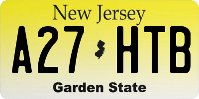 NJ license plate A27HTB