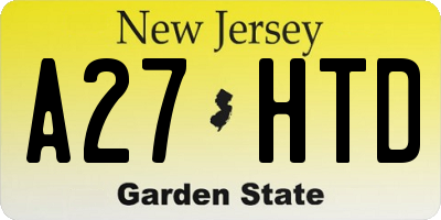 NJ license plate A27HTD