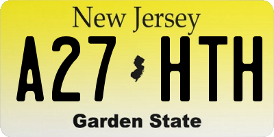 NJ license plate A27HTH