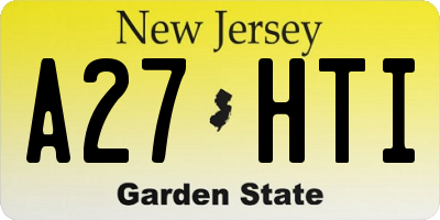 NJ license plate A27HTI