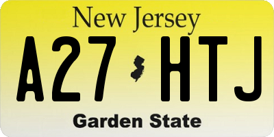 NJ license plate A27HTJ