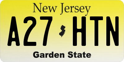 NJ license plate A27HTN