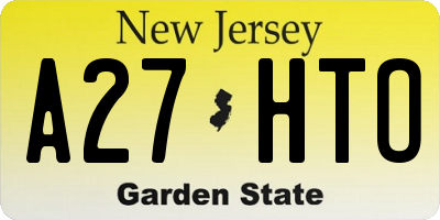 NJ license plate A27HTO