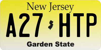 NJ license plate A27HTP