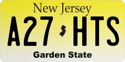 NJ license plate A27HTS
