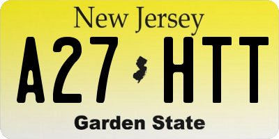 NJ license plate A27HTT