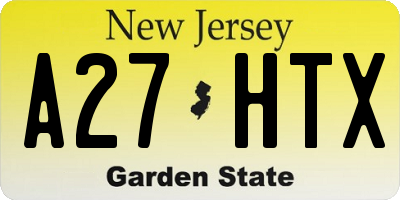 NJ license plate A27HTX