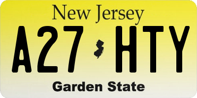 NJ license plate A27HTY
