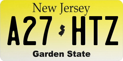 NJ license plate A27HTZ