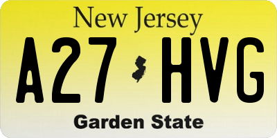 NJ license plate A27HVG