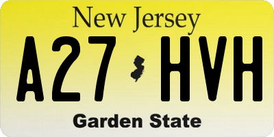 NJ license plate A27HVH