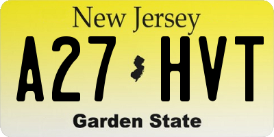 NJ license plate A27HVT