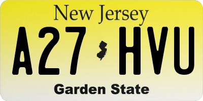 NJ license plate A27HVU