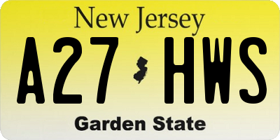 NJ license plate A27HWS
