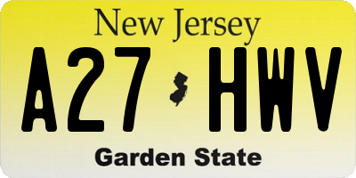 NJ license plate A27HWV