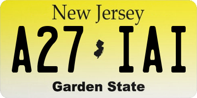 NJ license plate A27IAI