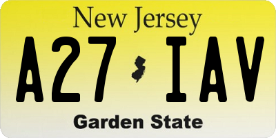 NJ license plate A27IAV