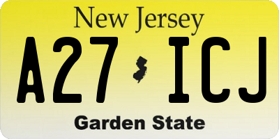 NJ license plate A27ICJ