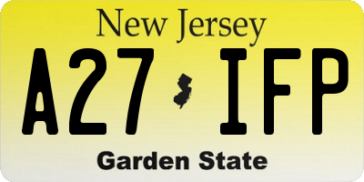 NJ license plate A27IFP