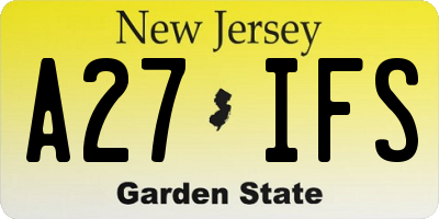 NJ license plate A27IFS