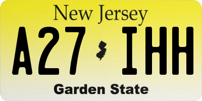 NJ license plate A27IHH