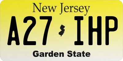 NJ license plate A27IHP