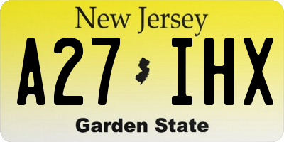 NJ license plate A27IHX