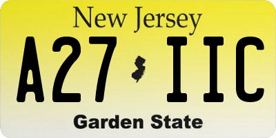 NJ license plate A27IIC