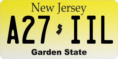 NJ license plate A27IIL