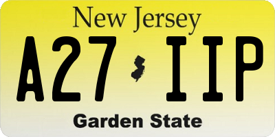 NJ license plate A27IIP