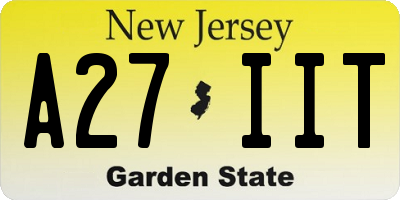 NJ license plate A27IIT