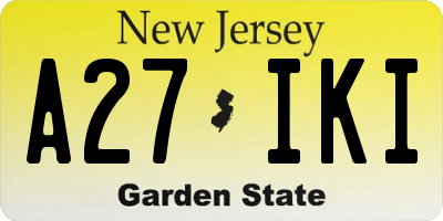 NJ license plate A27IKI