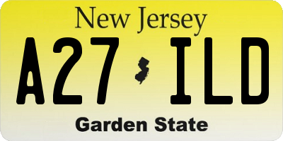 NJ license plate A27ILD