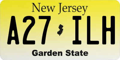 NJ license plate A27ILH