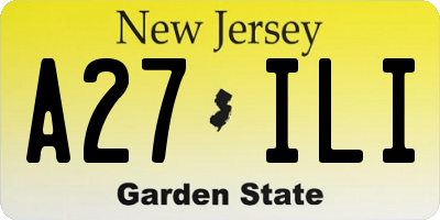 NJ license plate A27ILI