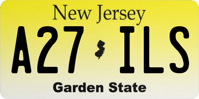 NJ license plate A27ILS