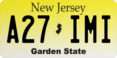 NJ license plate A27IMI