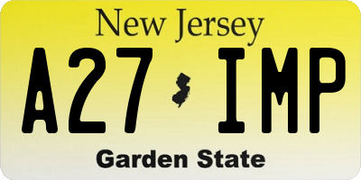 NJ license plate A27IMP