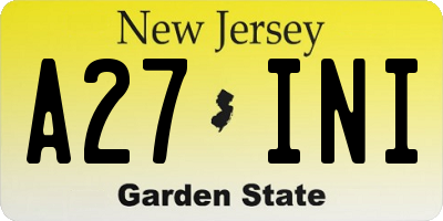 NJ license plate A27INI