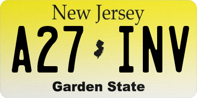 NJ license plate A27INV
