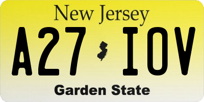 NJ license plate A27IOV