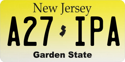 NJ license plate A27IPA