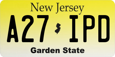 NJ license plate A27IPD