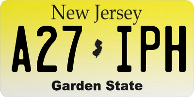 NJ license plate A27IPH